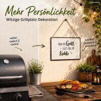 Grillschild mit Spruch 0,2x21cm Weiß Off-White - Schild für Grillplatz