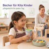 Melamin Kinderbecher 400ml Lila Lavendel - großer Trinkbecher Blumen