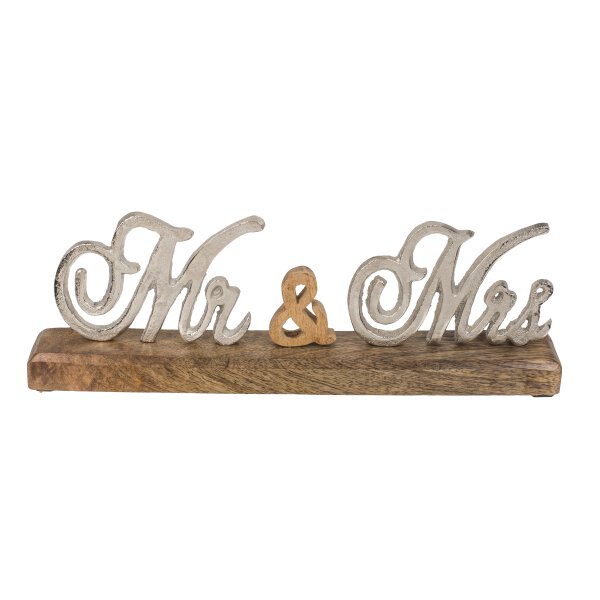 Mr&Mrs Schriftzug Auf Holzstandfuss Tischdekoration Hochzeitsgeschenk Aus Metall