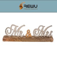Mr&Mrs Schriftzug Auf Holzstandfuss Tischdekoration Hochzeitsgeschenk Aus Metall