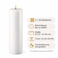Deluxe Homeart LED Kerze mit Timerfunktion Weiß