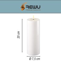 Deluxe Homeart LED Kerze mit Timerfunktion Weiß