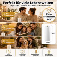 Deluxe Homeart LED Kerze mit Timerfunktion Weiß
