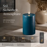 Deluxe Homeart LED Kerze mit Timerfunktion Petrol