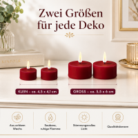 LED Kerze mit Timerfunktion Bordeaux
