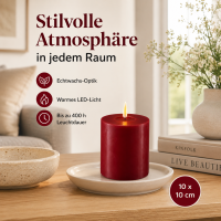 Deluxe Homeart LED Kerze mit Timerfunktion Bordeaux