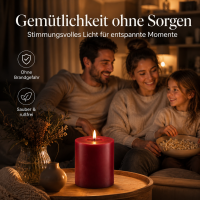 Deluxe Homeart LED Kerze mit Timerfunktion Bordeaux