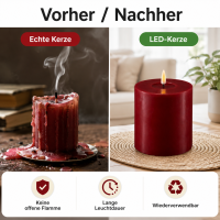 Deluxe Homeart LED Kerze mit Timerfunktion Bordeaux