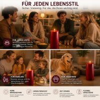 Deluxe Homeart LED Kerze mit Timerfunktion Bordeaux