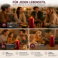 Deluxe Homeart LED Kerze mit Timerfunktion Bordeaux