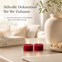 Deluxe Homeart Teelicht 2er Set mit Timerfunktion Bordeaux