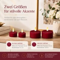 Deluxe Homeart Teelicht 2er Set mit Timerfunktion Bordeaux