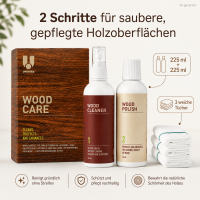 Holzreiniger Set Braun - Holzpolitur Pflegemittel für Holzmöbel
