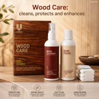 Holzreiniger Set Braun - Holzpolitur Pflegemittel für Holzmöbel