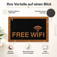 Fußmatte Free Wifi ca. 60 x 40 cm