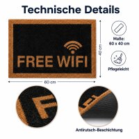 Fußmatte Free Wifi ca. 60 x 40 cm