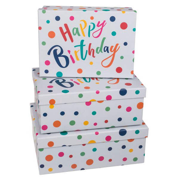 Geschenboxen Happy Birthday 3er-SET