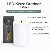 Deluxe Homeart LED Kerze Outdoor Weiß