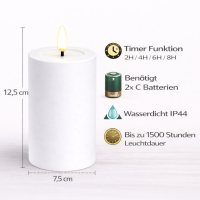 Deluxe Homeart LED Kerze Outdoor Weiß