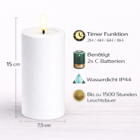 Deluxe Homeart LED Kerze Outdoor Weiß