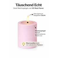 Deluxe Homeart LED Kerze Outdoor Staubiges Rosa