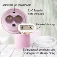 Deluxe Homeart LED Kerze Outdoor Staubiges Rosa