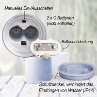 LED Kerze Outdoor Staubiges Blau