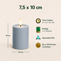 Deluxe Homeart LED Kerze Outdoor Staubiges Blau