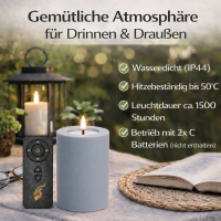 Deluxe Homeart LED Kerze Outdoor Staubiges Blau