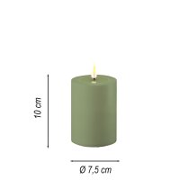 Deluxe Homeart LED Kerze Outdoor Staubiges Grün