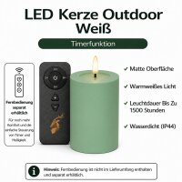 Deluxe Homeart LED Kerze Outdoor Staubiges Grün