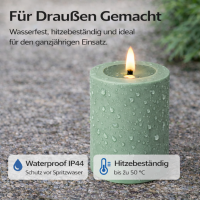 Deluxe Homeart LED Kerze Outdoor Staubiges Blau