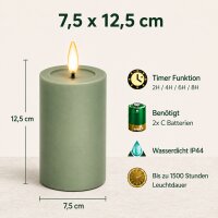 Deluxe Homeart LED Kerze Outdoor Staubiges Blau