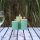 Deluxe Homeart LED Kerze Outdoor Staubiges Blau