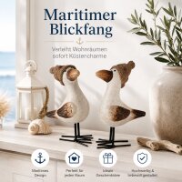 Möwe Simon 2er Set – maritime Dekofiguren mit Mütze, ca. 18 cm
