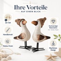 Möwe Simon 2er Set – maritime Dekofiguren mit Mütze, ca. 18 cm