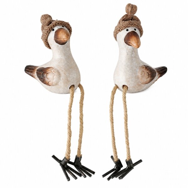 Möwe Simon Kantenhocker 2er Set – maritime Dekofiguren ca. 21 cm