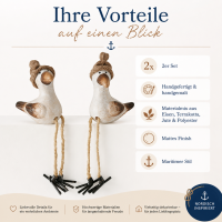 Möwe Simon Kantenhocker 2er Set – maritime Dekofiguren ca. 21 cm
