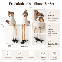 Möwe Simon Kantenhocker 2er Set – maritime Dekofiguren ca. 21 cm