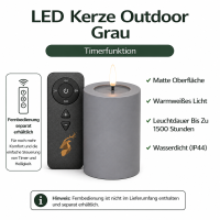 Deluxe Homeart LED Kerze Outdoor Grau