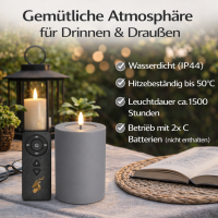 Deluxe Homeart LED Kerze Outdoor Grau