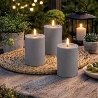 Deluxe Homeart LED Kerze Outdoor Grau