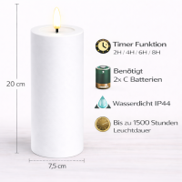 Deluxe Homeart LED Kerze Outdoor Weiß