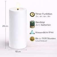 Deluxe Homeart LED Kerze Outdoor Weiß