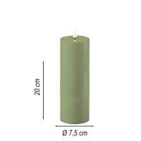 Deluxe Homeart LED Kerze Outdoor Staubiges Grün