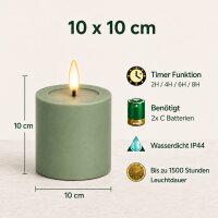 Deluxe Homeart LED Kerze Outdoor Staubiges Grün
