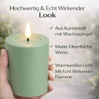 Deluxe Homeart LED Kerze Outdoor Staubiges Grün