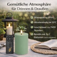 Deluxe Homeart LED Kerze Outdoor Staubiges Grün