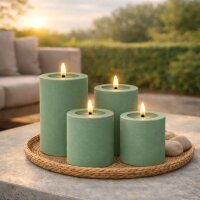 Deluxe Homeart LED Kerze Outdoor Staubiges Grün