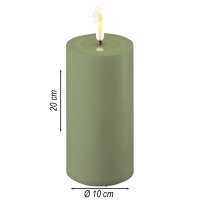 Deluxe Homeart LED Kerze Outdoor Staubiges Grün